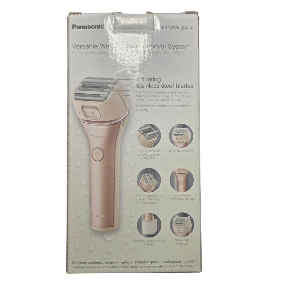Panasonic Close Curves Ladies Shaver with Bikini Attachment ES-WWL8AE351 Rose